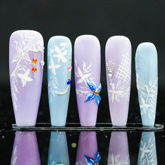 Pastel Floral Dream Press - On Nails: Find Trendy Dreamy Fake Nails with Exquisite Hand - Painted Floral Design